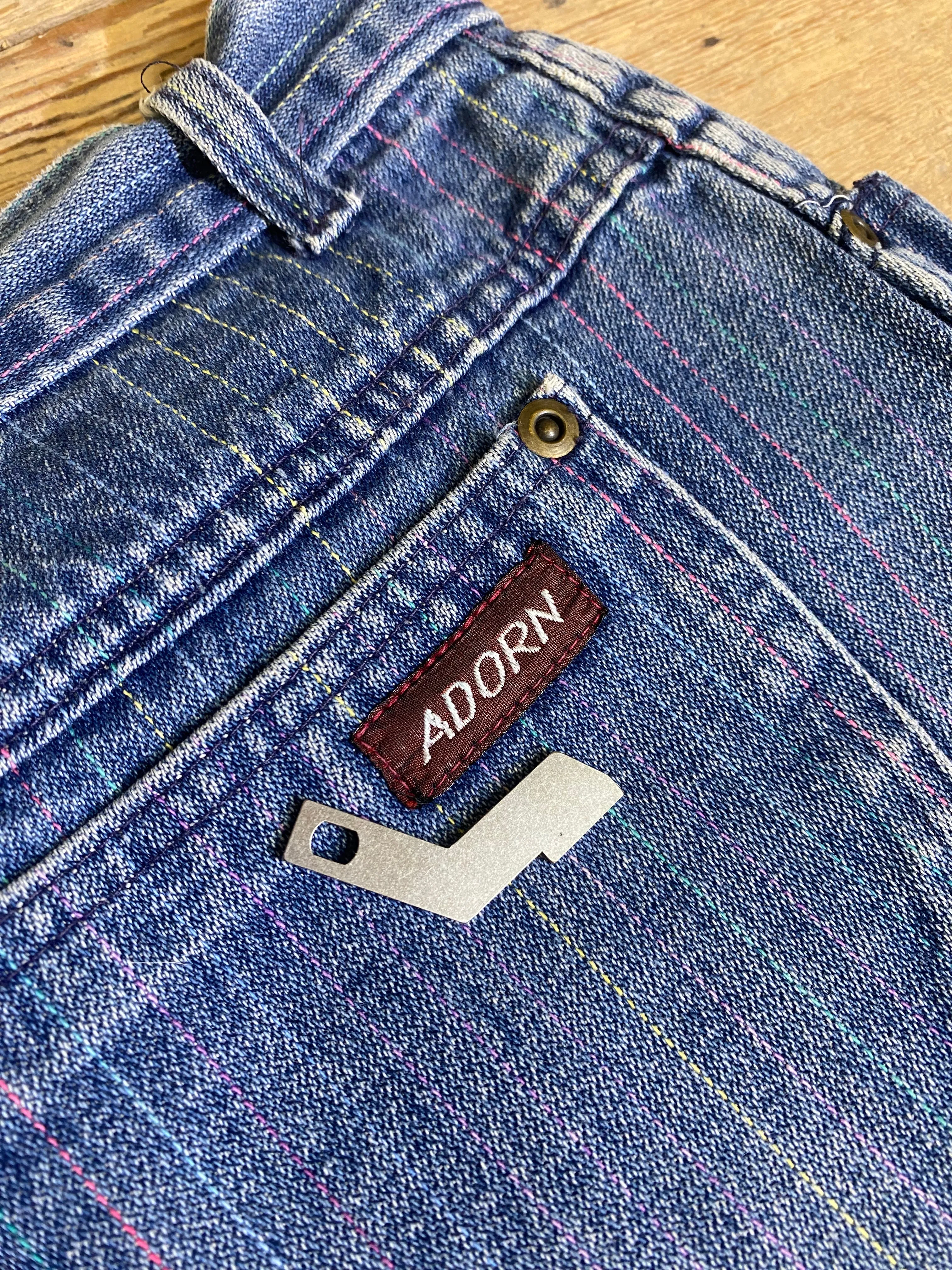 1980s-1990s Rainbow Pinstripe Denim Jeans by ADORN