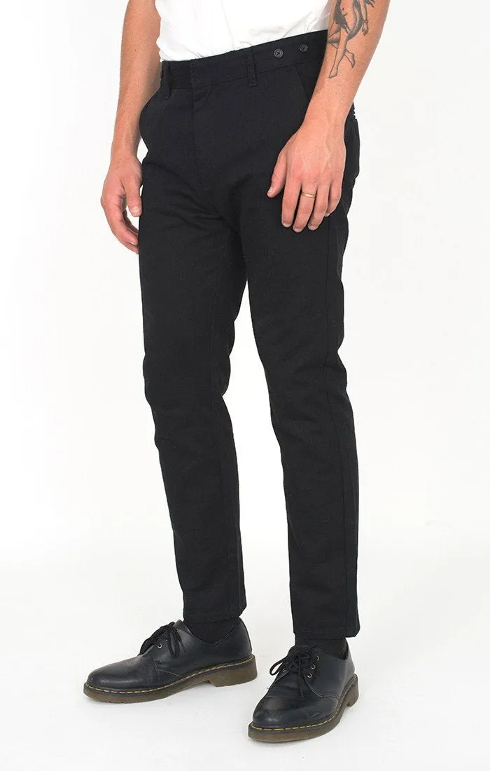 Afends Mens Boardwalk - Black Canvas - Old Man Pants