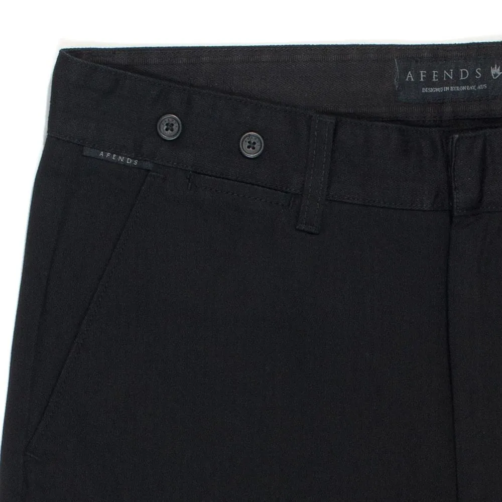 Afends Mens Boardwalk - Black Canvas - Old Man Pants