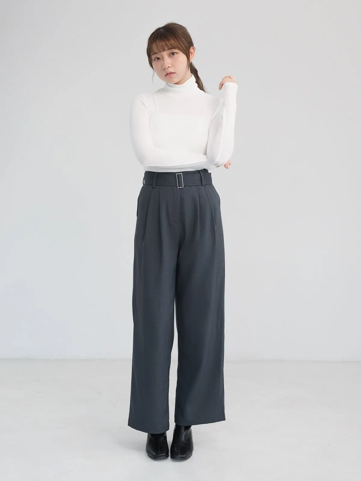 Artemis Belted Wide Leg Trousers (Long/ Short ver.)