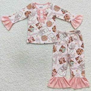 Baby Girls Pajamas Cookie Candy Milk Kids Girls Pajamas Christmas Sets GLP0727