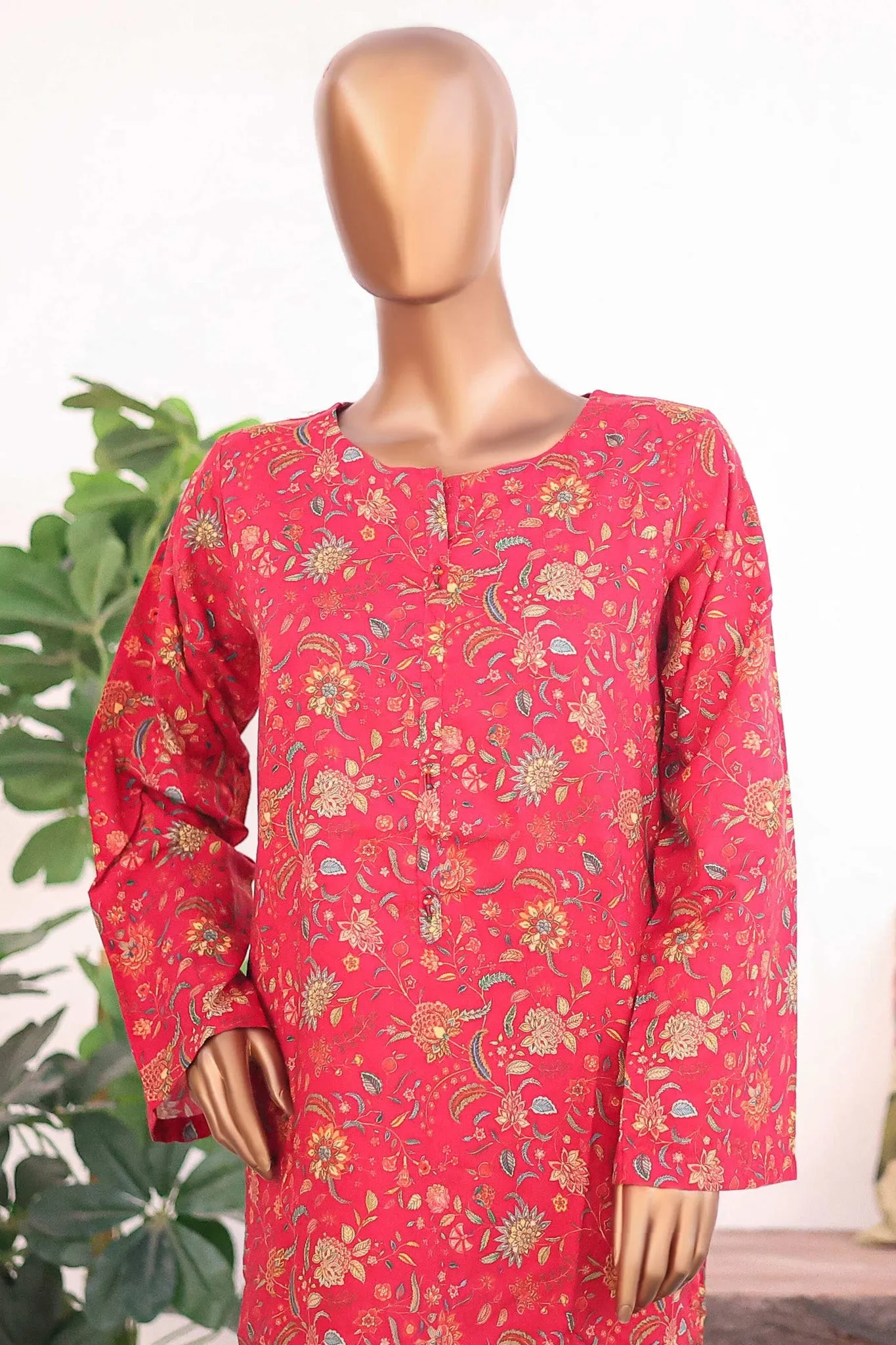 Bin Saeed Stitched 2 Piece Co Ords Cotton Vol-03 Collection'2024-WCK-1085-Maroon