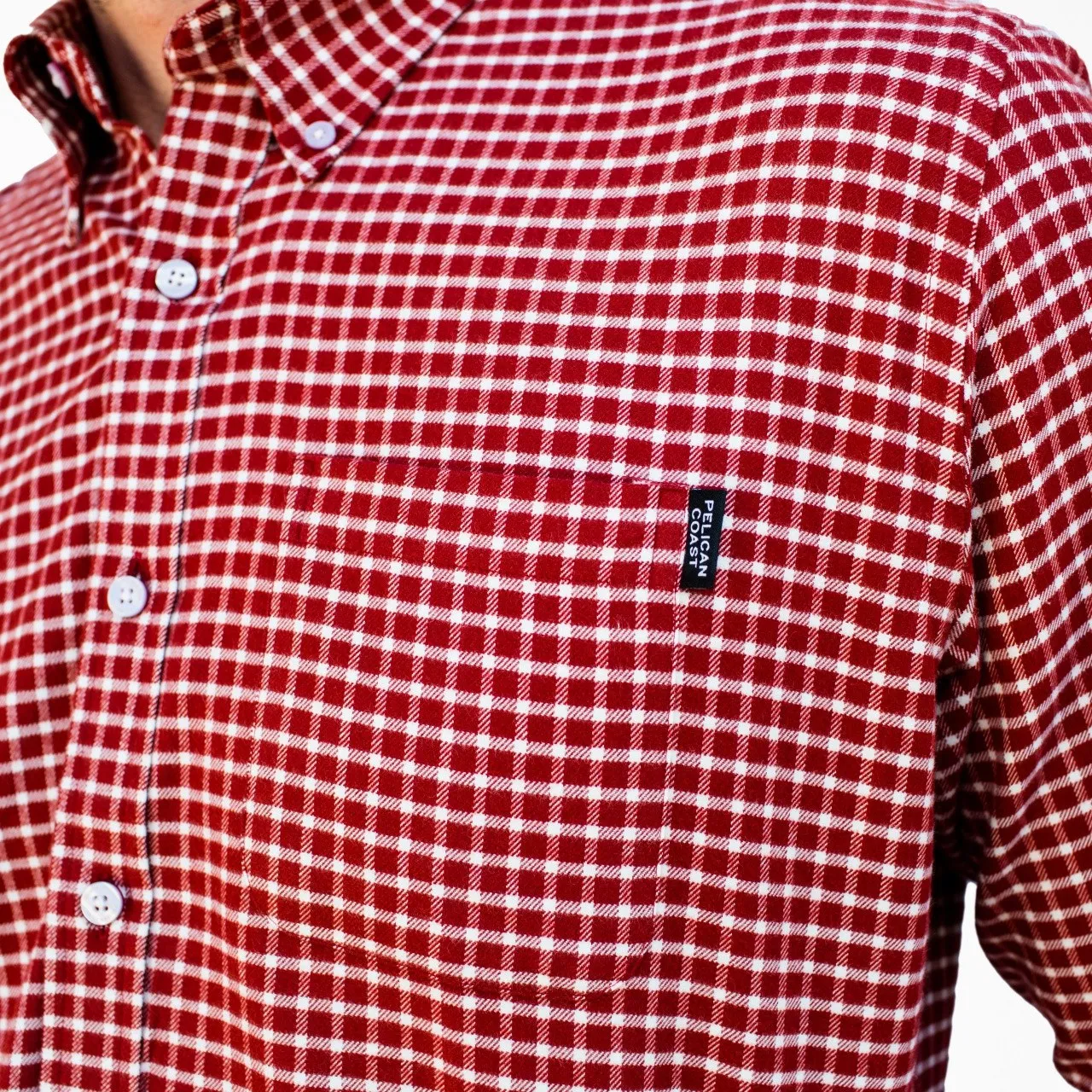 Block Island Flannel - Red & White Graph Check