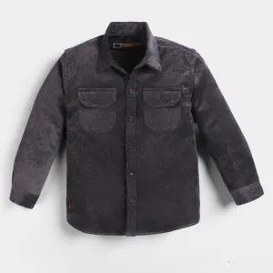 Boys Flannel Casual Shirt Adventure-GREY