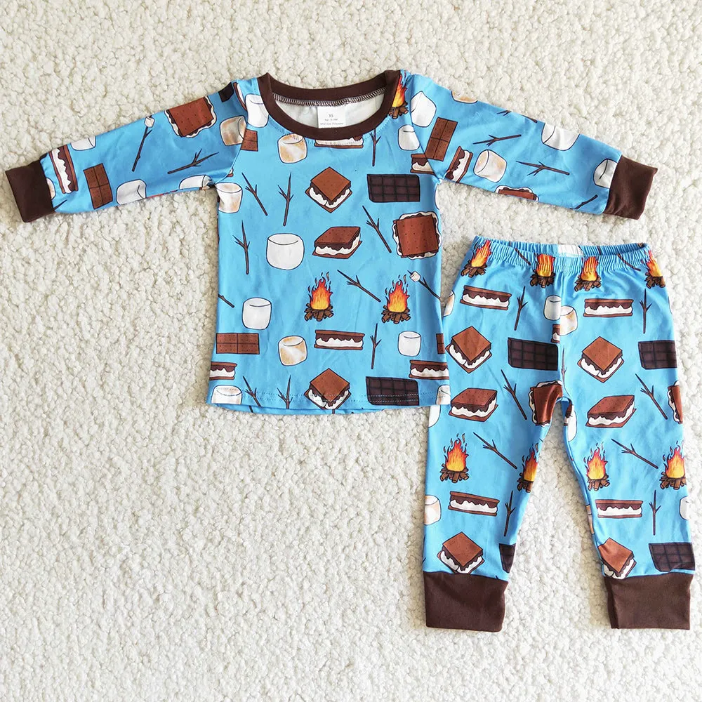 Cute Boys Pajamas Set Boutique Fall Sleepwear 6 A6-3