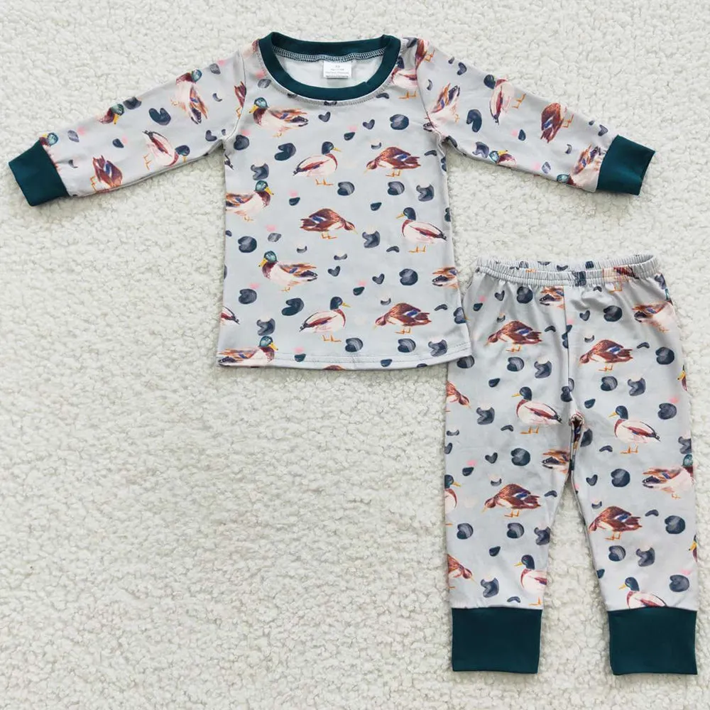 Cute Kids Boys Pajamas Duck Print Baby Boy Nightwear Sets BLP0213