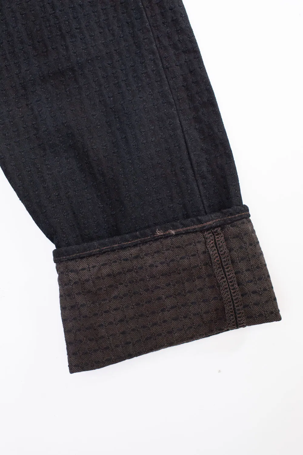 D1867S - 15.5oz "Amami Dorozome" Sashiko Denim Jeans Relaxed Taper - Dark Brown