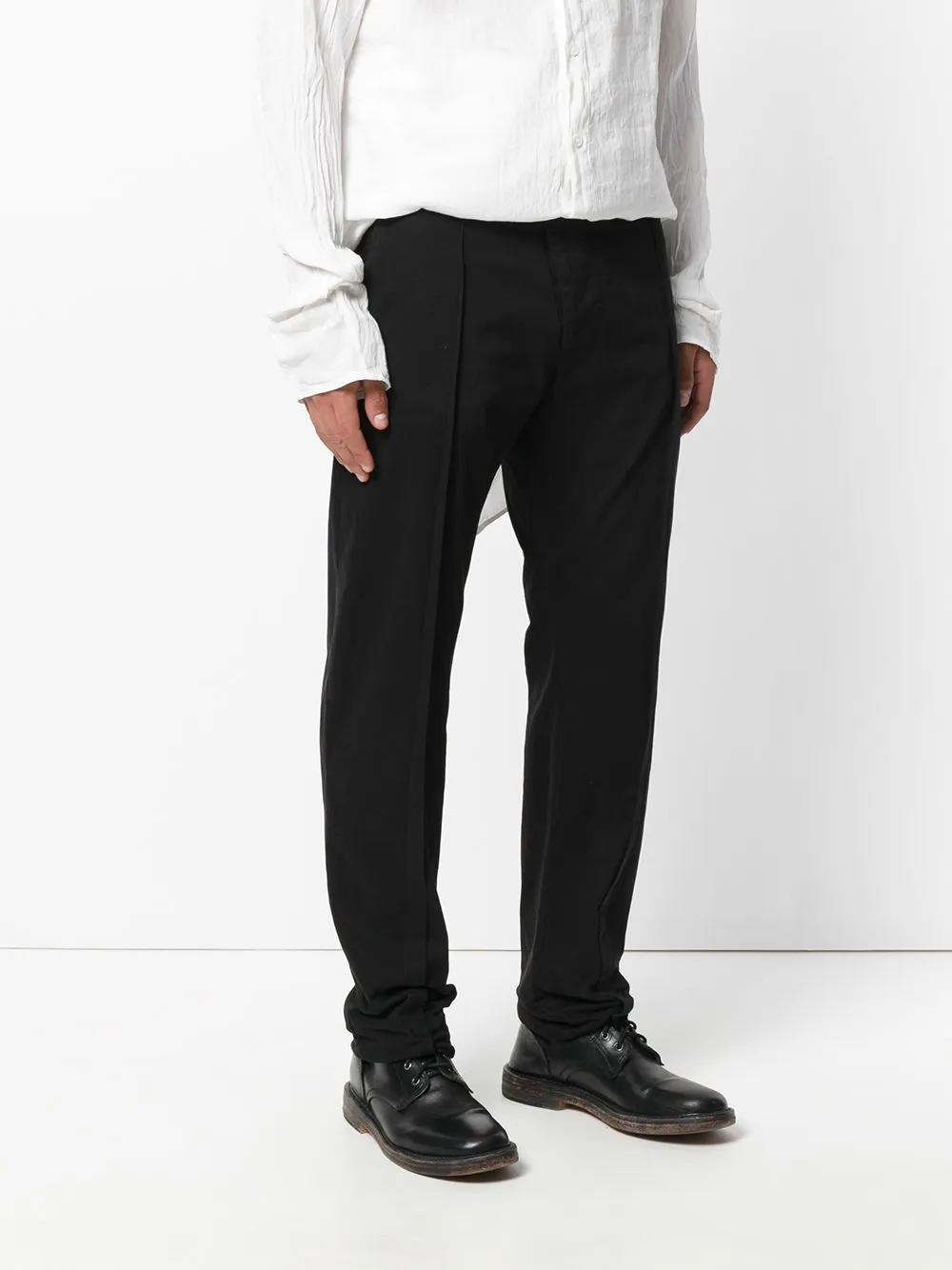 Diagonal Fly Slim Pant Black