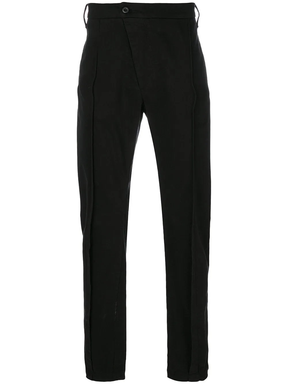 Diagonal Fly Slim Pant Black