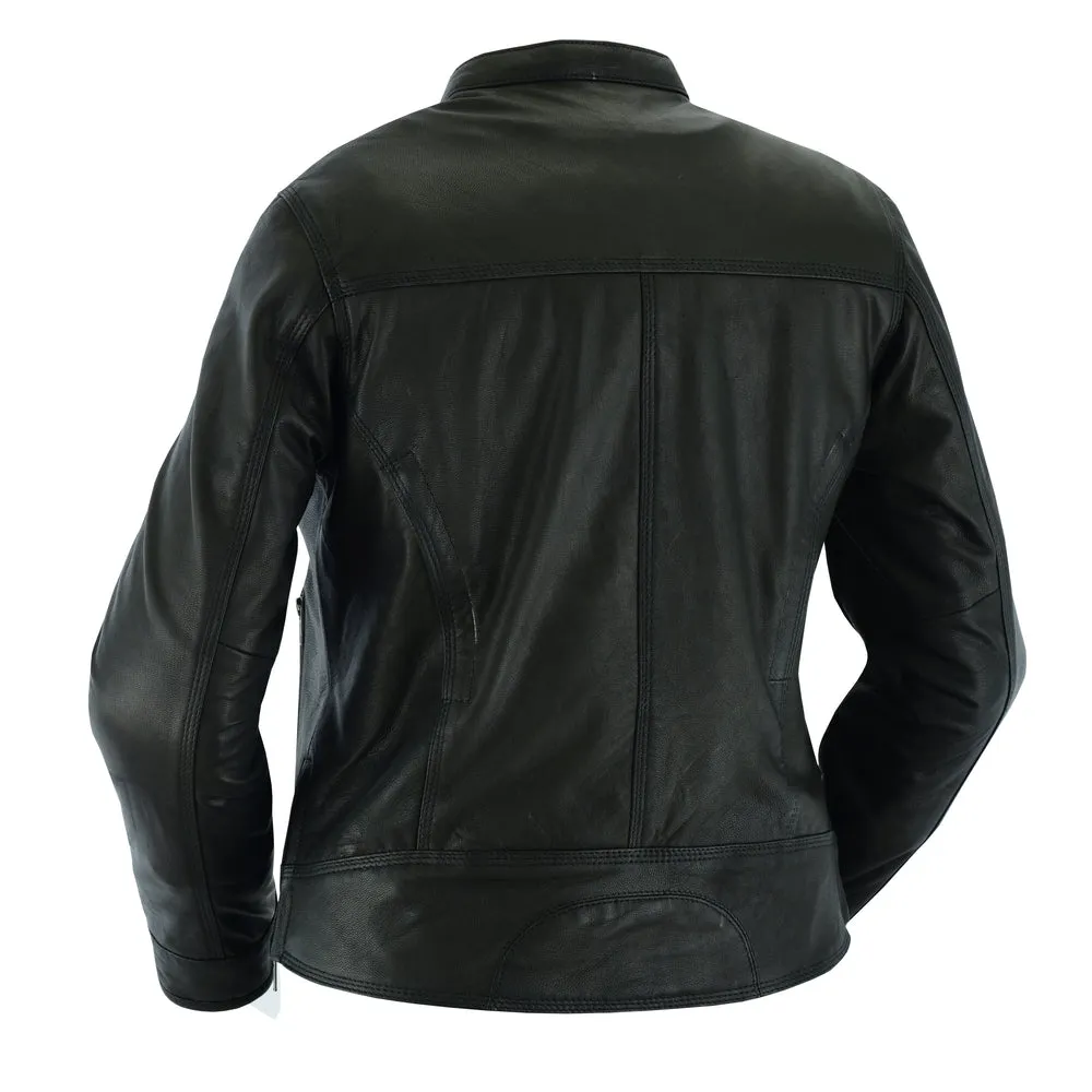 DS833 She Speeds - Women's Modern Goatskin Leather Jacket