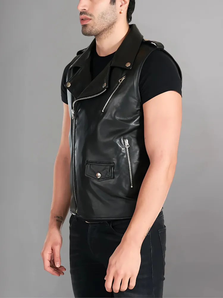 DYLAN MEN'S MOTORCYCLE LEATHER VEST