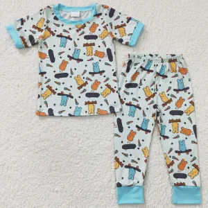 Easter Kids Pajamas Bunny Print Boys Sleepwear Set BSPO0077