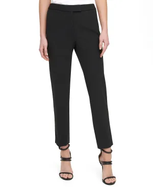 essential DKNY ankle-length skinny trousers, black