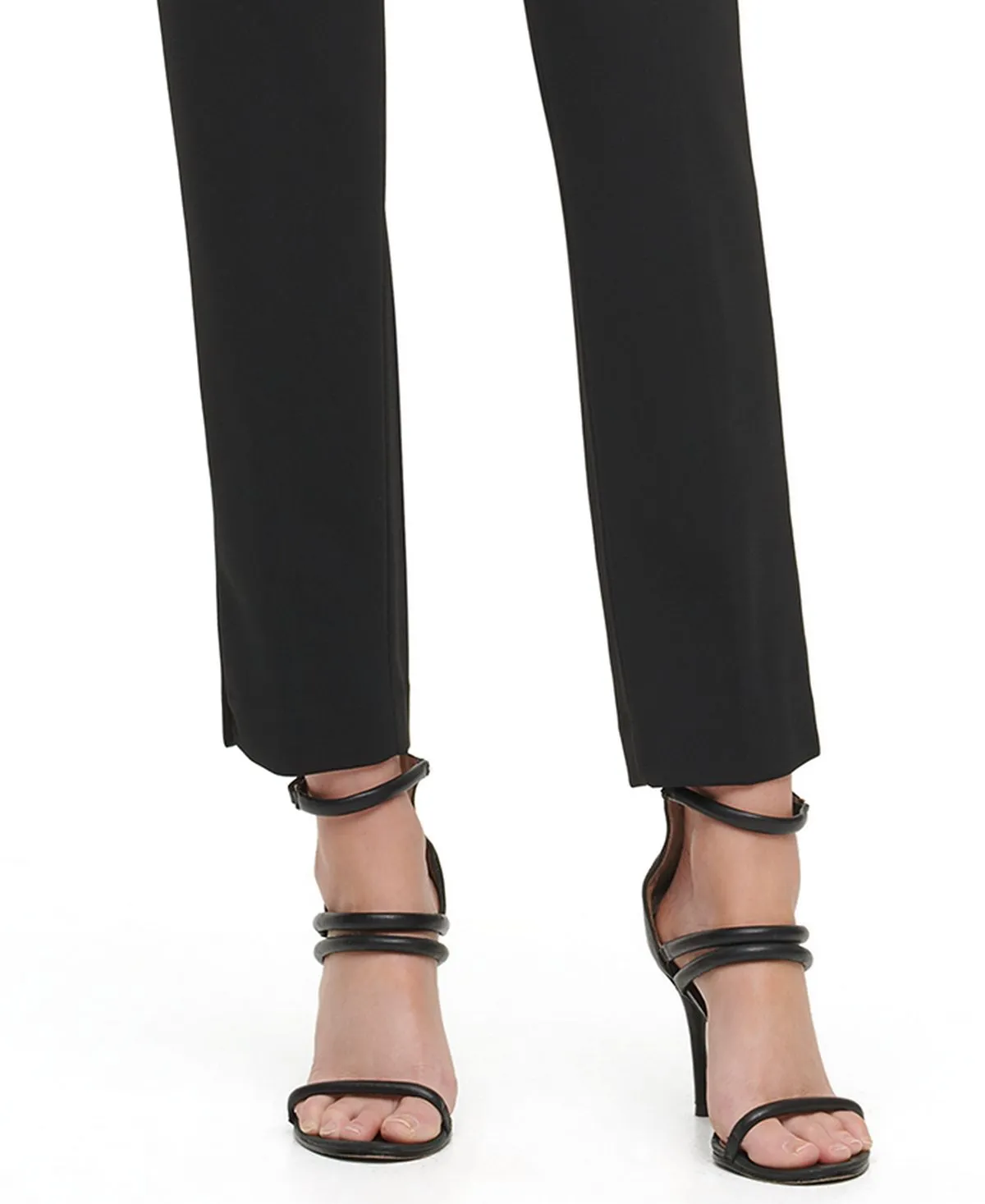 essential DKNY ankle-length skinny trousers, black