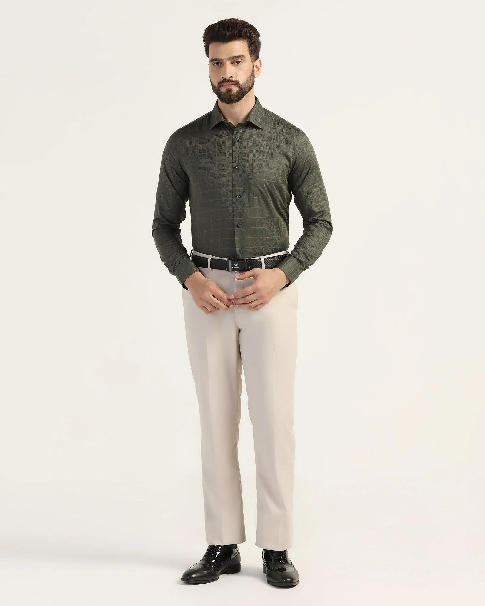 Formal Olive Check Shirt - Carman