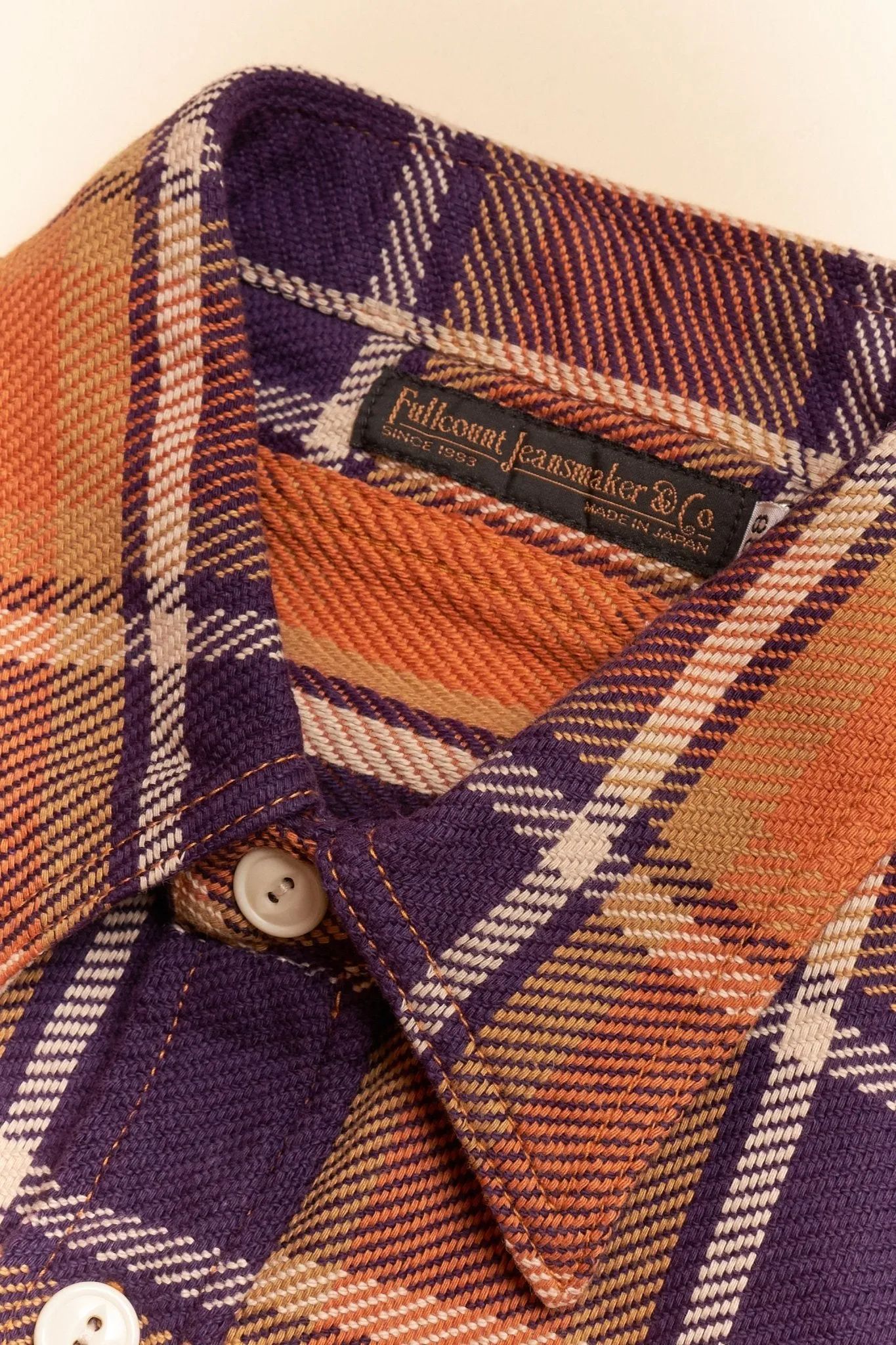 Fullcount Original Check Cotton Flannel Shirt - Dull Orange