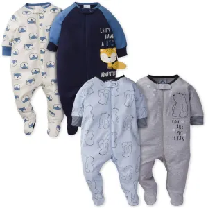 Gerber® 4-Pack Baby Boys Bear & Fox Sleep 'N Play Bundle