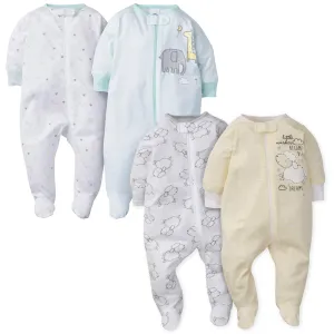 Gerber® 4-Pack Baby Neutral Lamb & Animal Sleep 'N Play Bundle