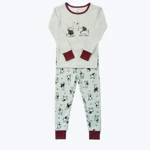 Girls Hacci Sleep Set in Scottie Dog Print