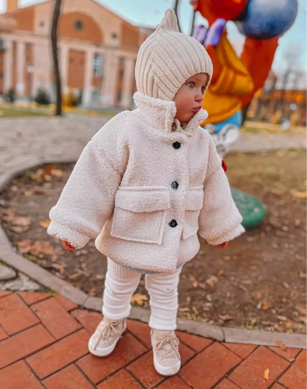 Girls Sherpa Jacket - Cream