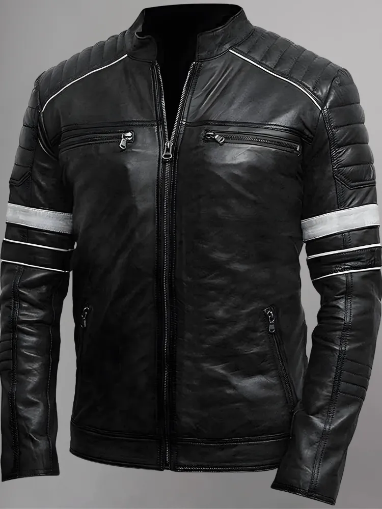 Green Men Biker Leather Jacket