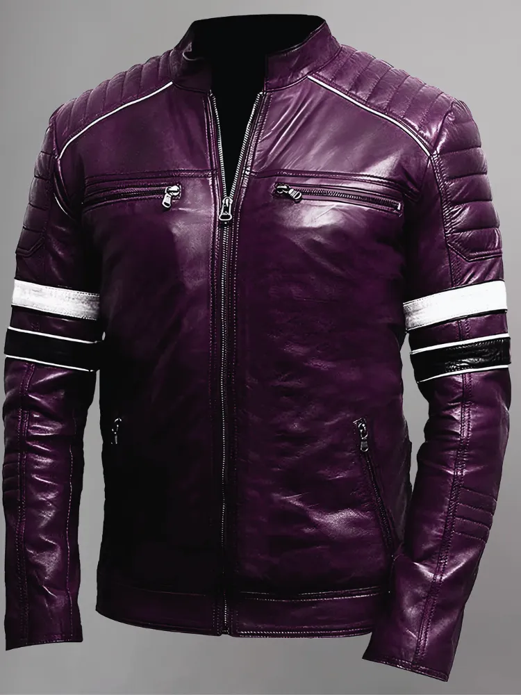 Green Men Biker Leather Jacket