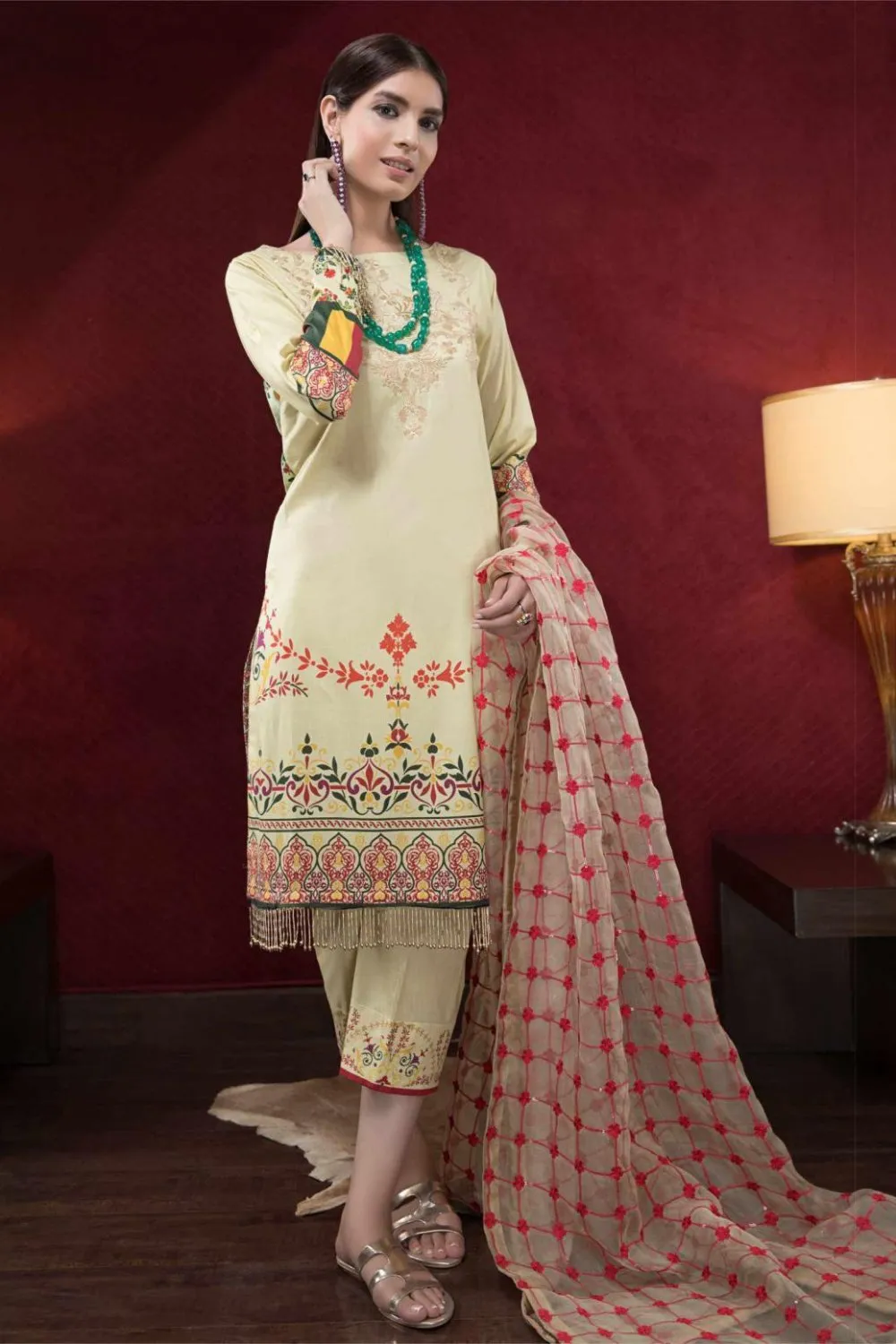 Hina Shah Luxury Lawn Collection – Dhahabo HS-10