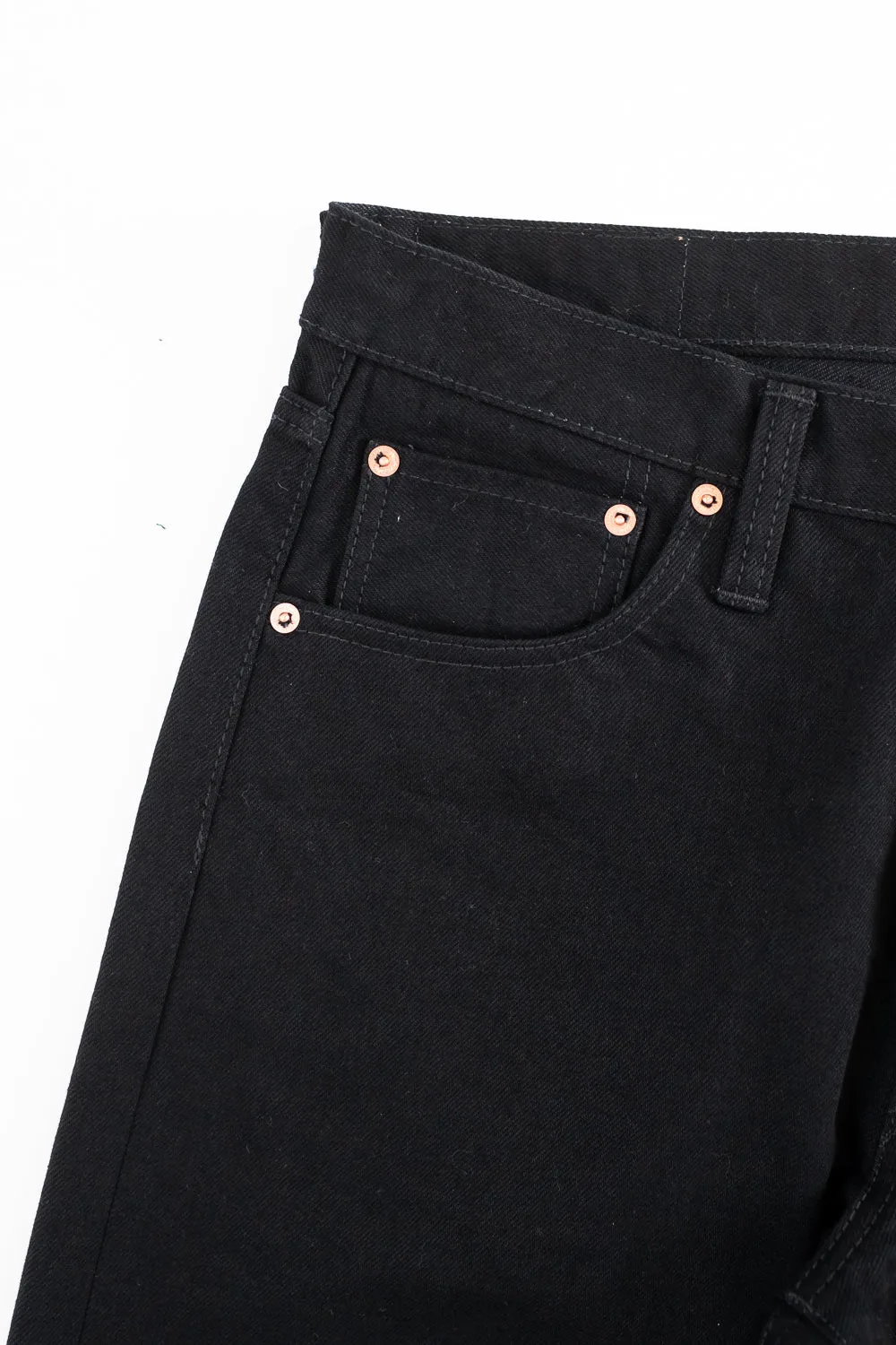 IH-634S-142bb - 14oz Selvedge Denim Straight Cut Jeans - Black/Black