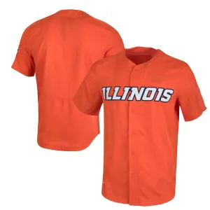 Illinois Fighting Illini Customizable College Style Baseball Jersey