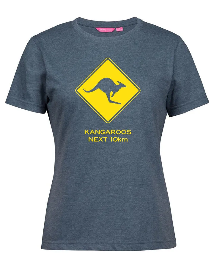 Kangaroos Next 10km Road Sign Ladies T-Shirt (Various Colours)