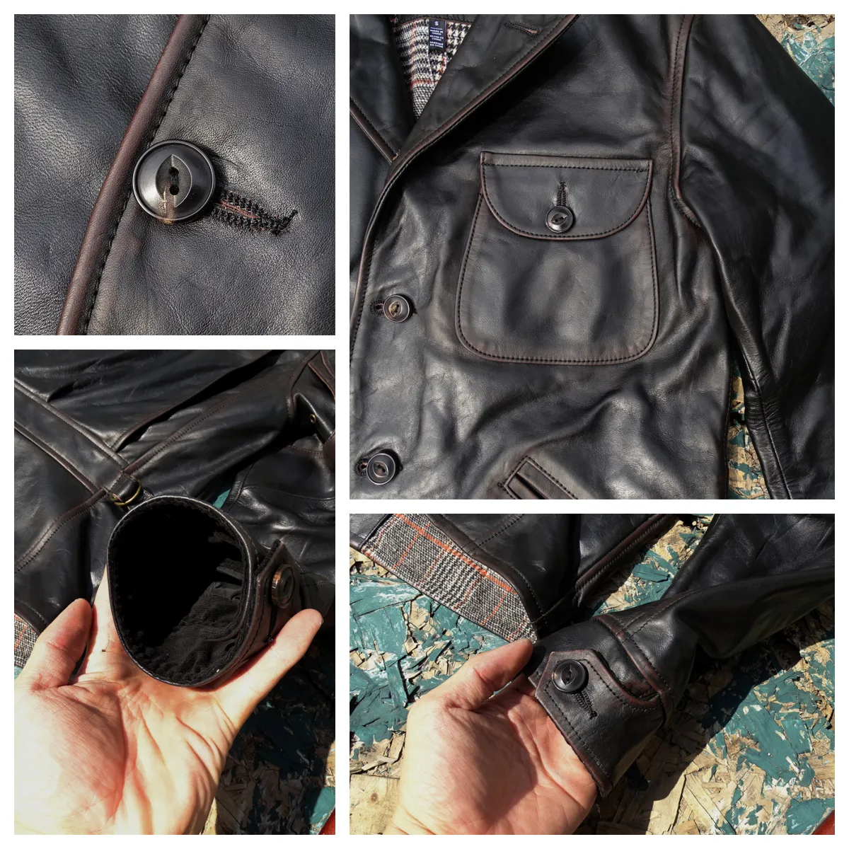 Men's Distressed Four Corners Leather Jacket