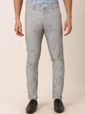 Men's Grey Linan Cotton Formal Trousers ( FGP 273 Grey ) - Jainish