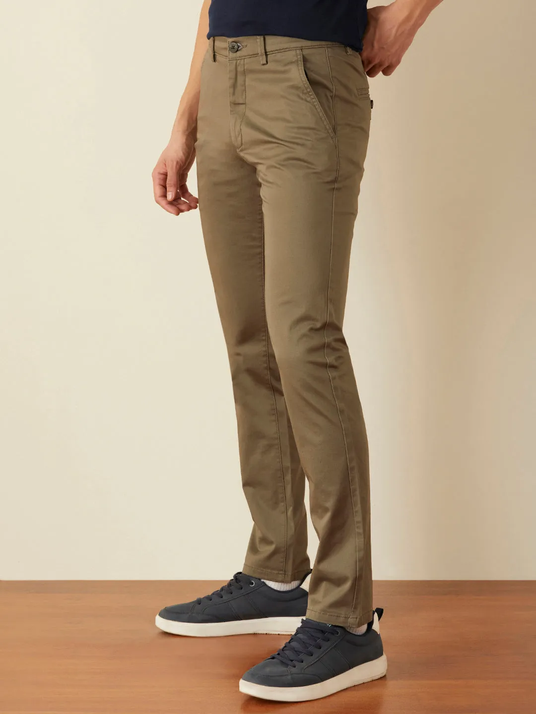 Mouse Plain Slim Fit Trousers