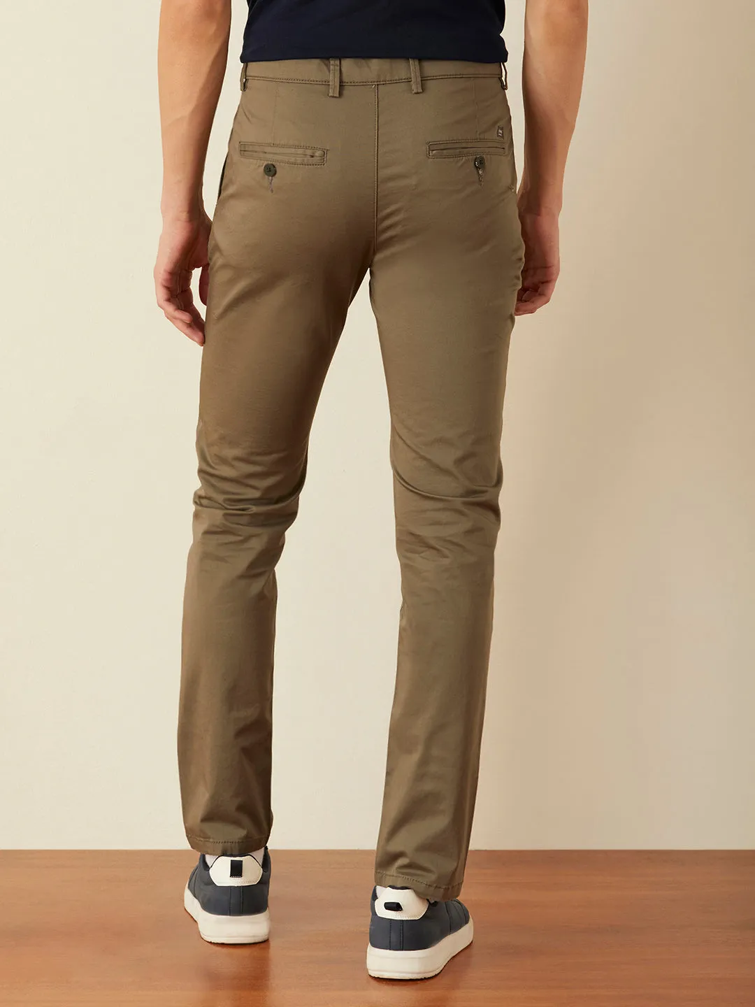 Mouse Plain Slim Fit Trousers