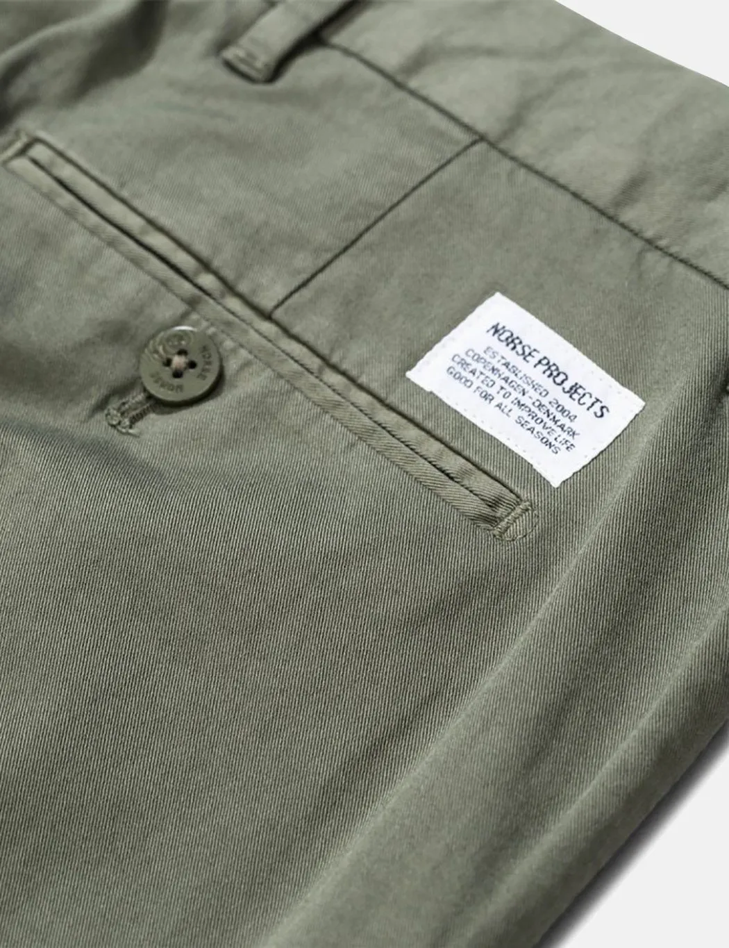 Norse Projects Aros Light Twill Chino (Slim) - Dried Olive Green