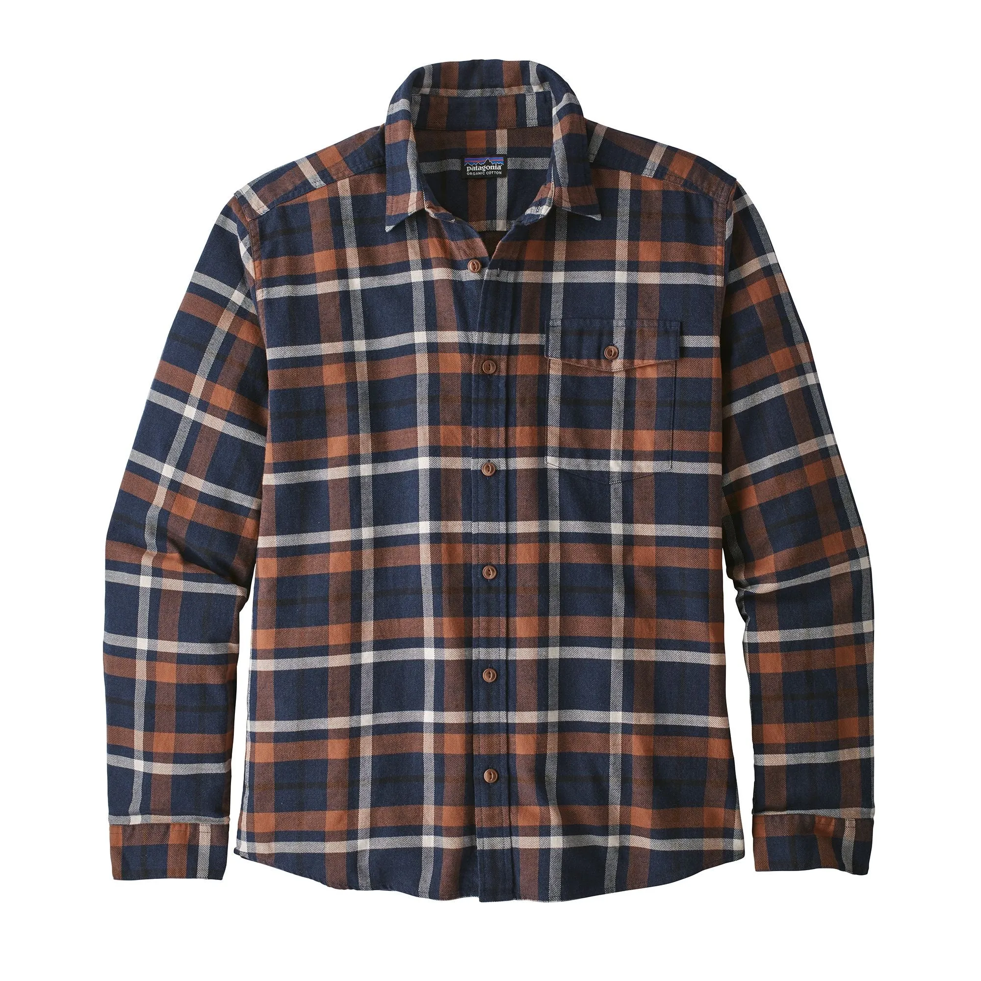 Patagonia Men's LS Lightweight Fjord Flannel Shirt/Tom's Place: Navy Blue