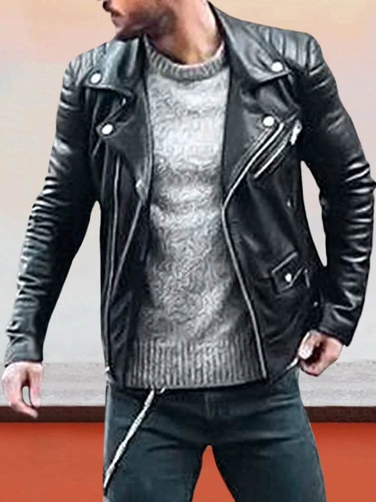 Punk Motorcycle Leather Jacket