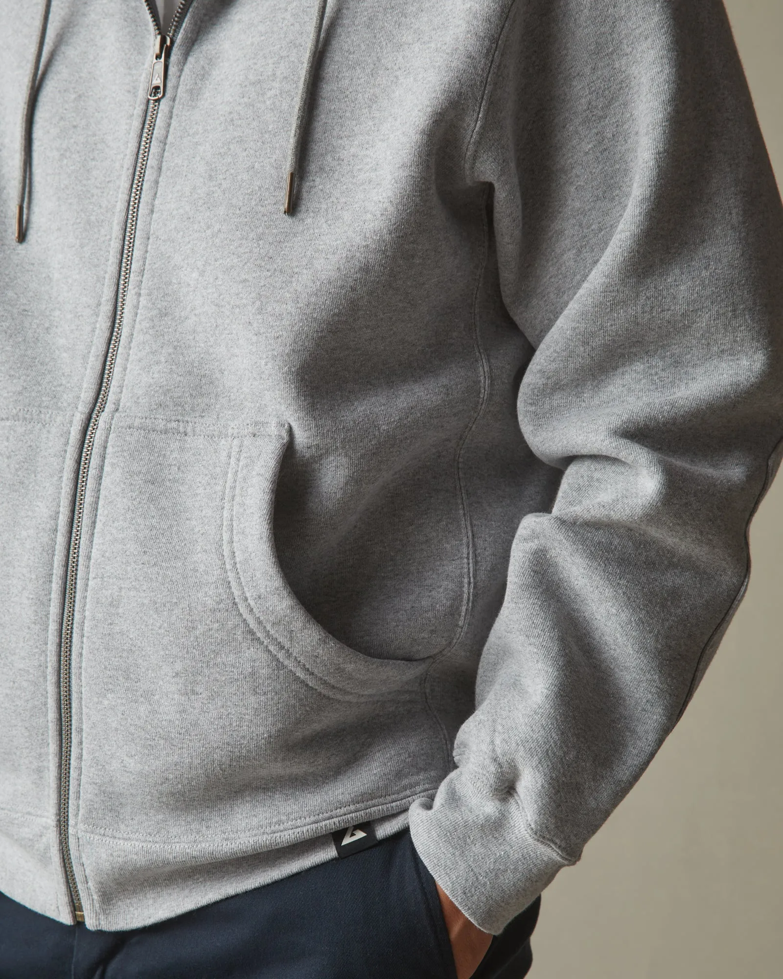 Relaxed Classic Full Zip - Grey Heather