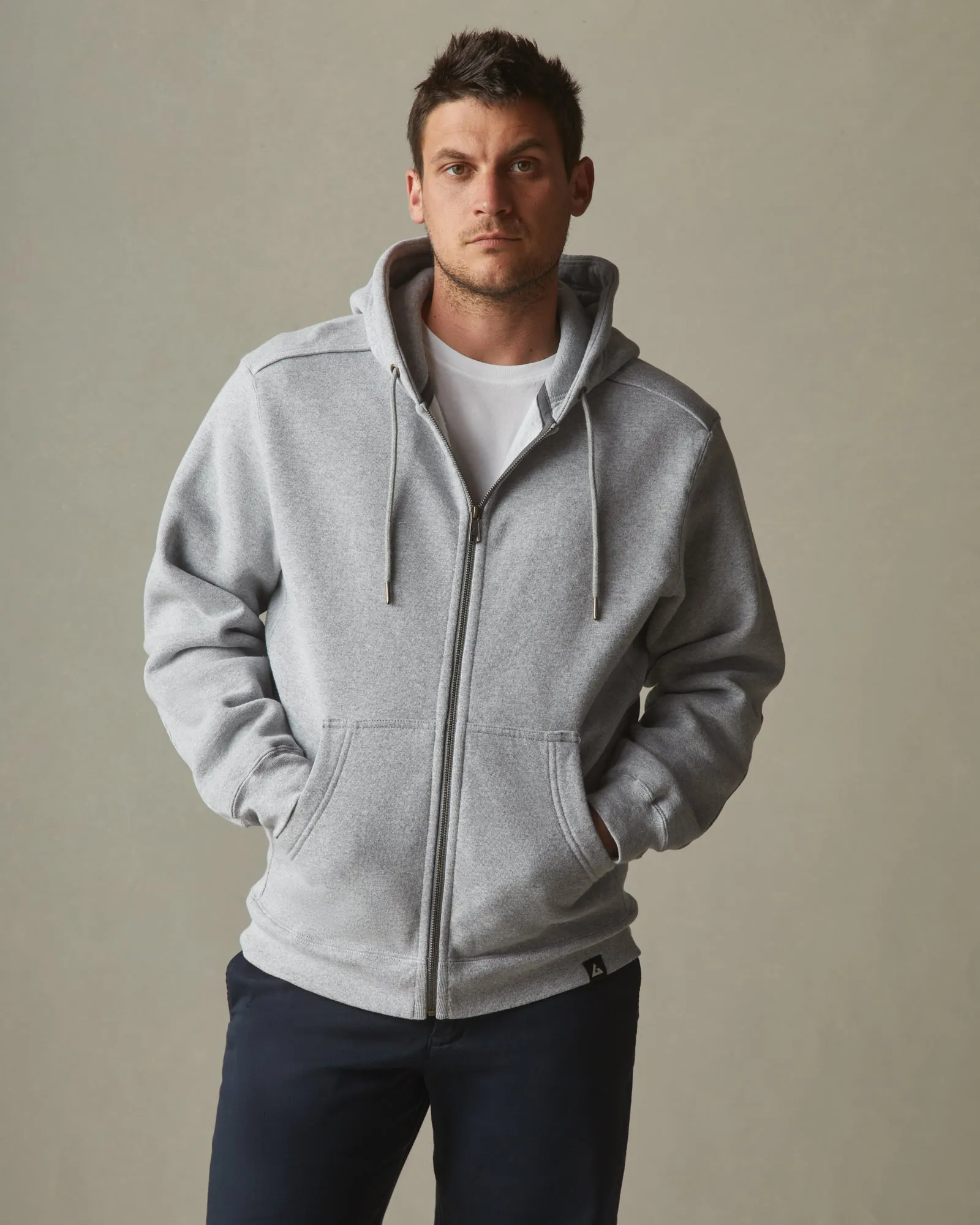 Relaxed Classic Full Zip - Grey Heather