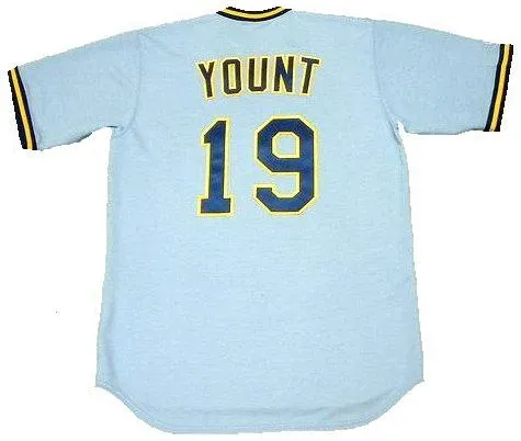 Robin Yount 1982 Milwaukee Brewers Throwback Baseball Jersey