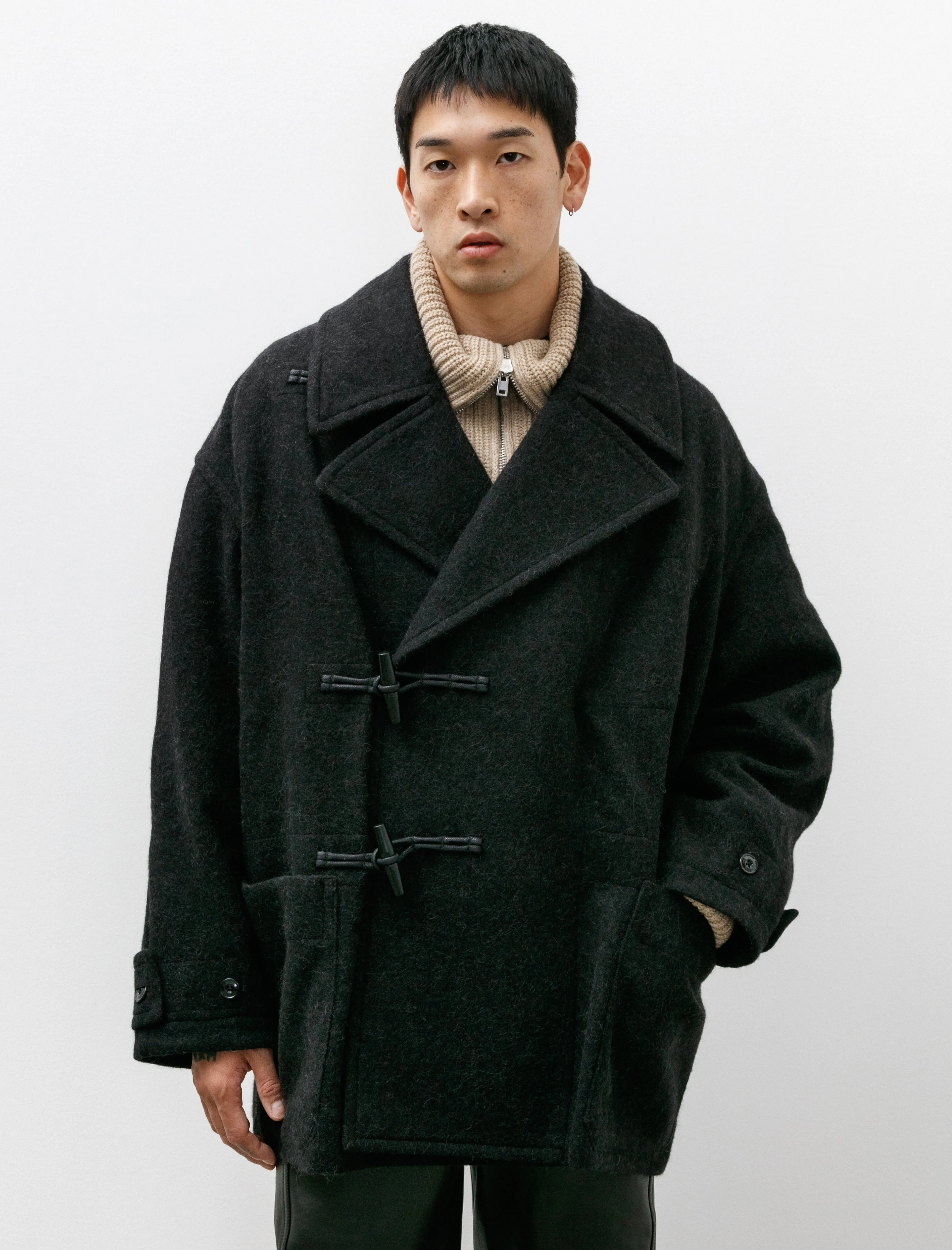 Short Duffle Coat Black