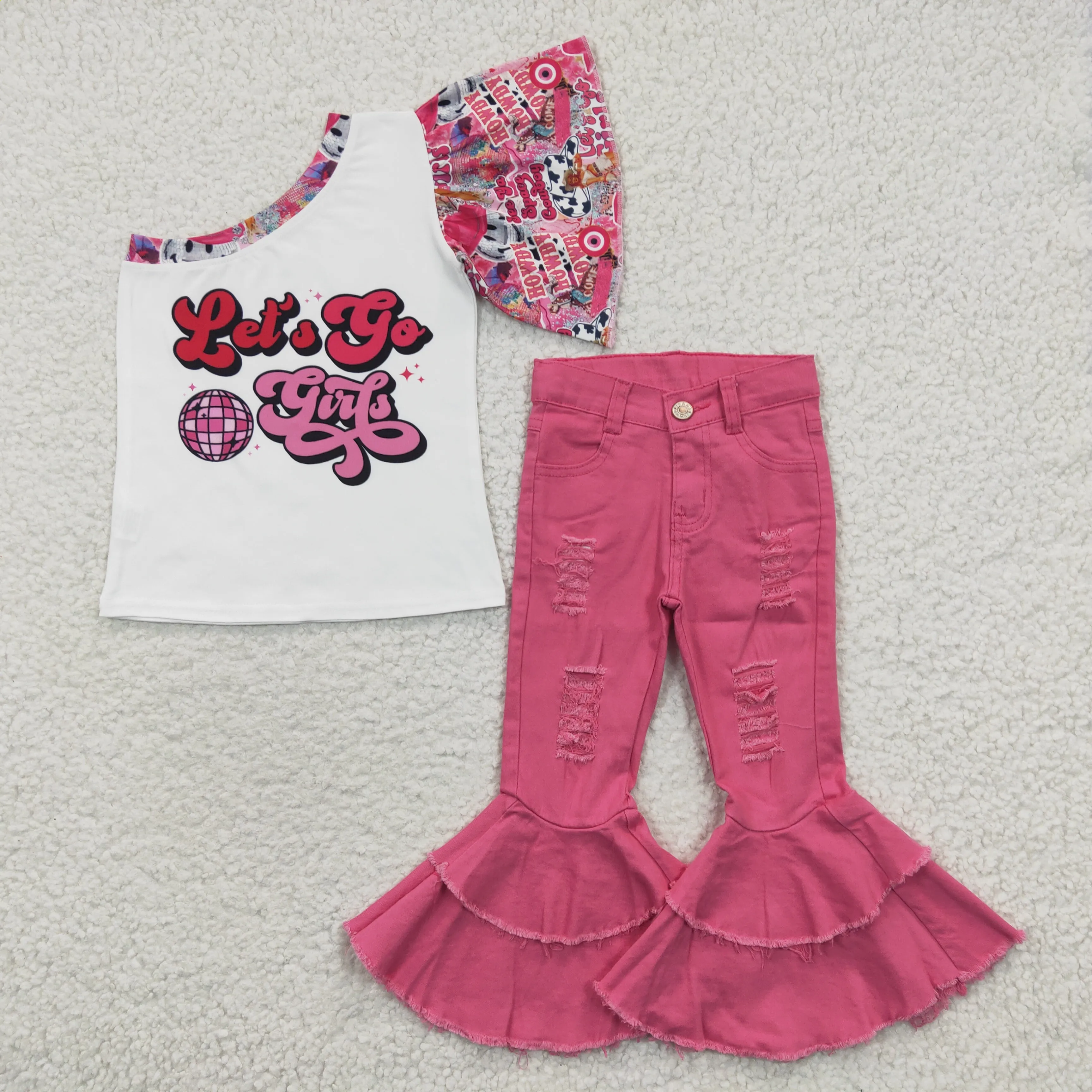 single sleeve T-shirts rosy jeans set GSPO0594