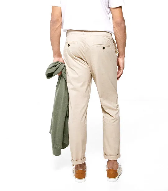 Slim Chino Trousers Beige