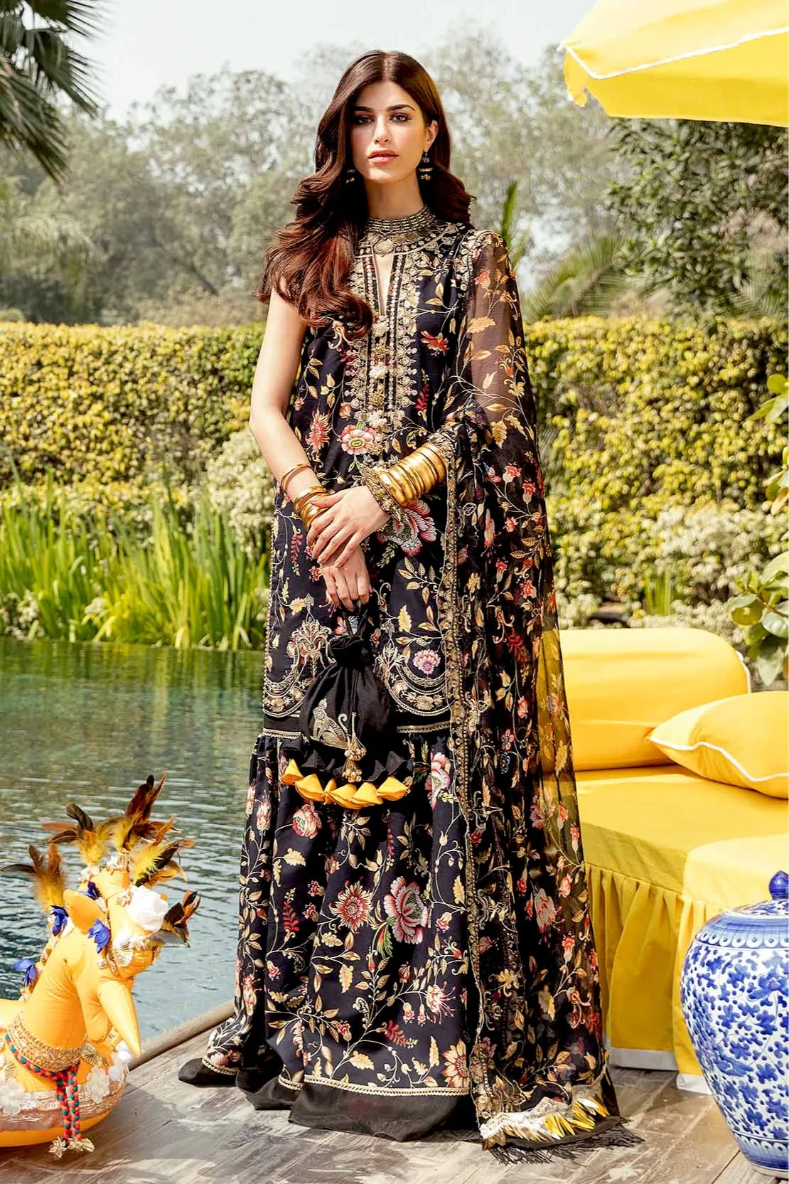 So Kamal X Ali Xeeshan Luxury Lawn Collection 2021 – Black Magic