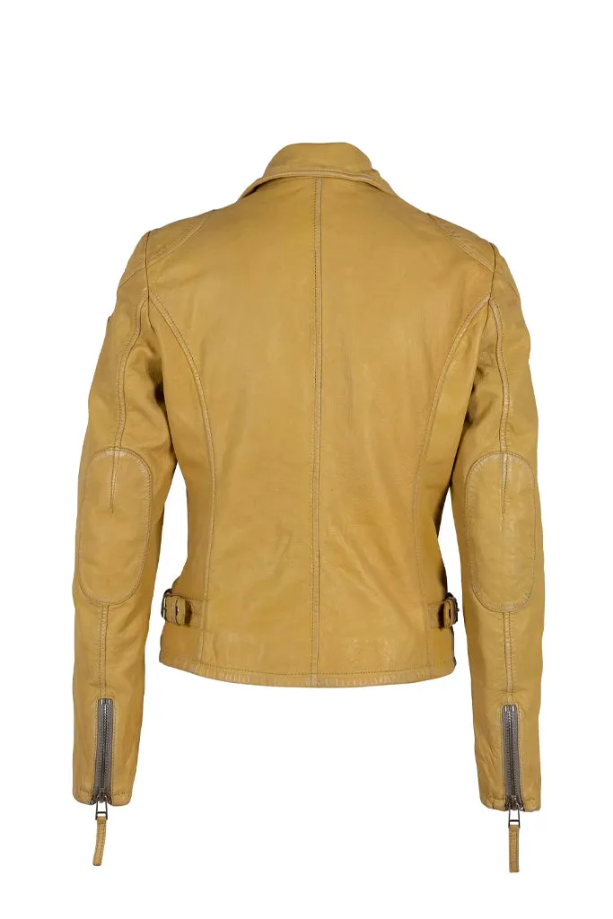 Sofia Leather Jacket - Yellow