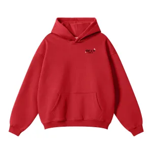 Soot and Ty Reflective Dragon Print Relaxed Fit Red Hoodie