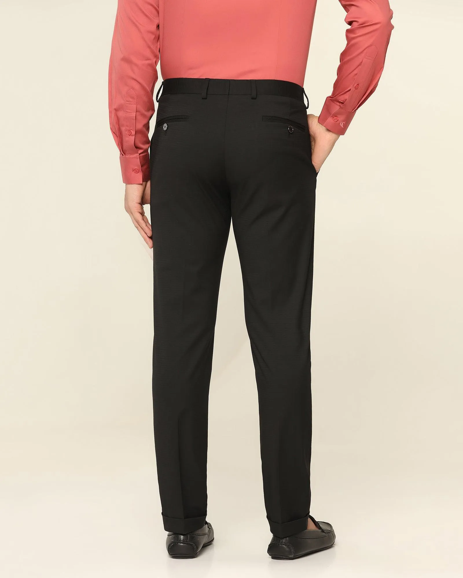 TechPro Super Slim Phoenix Formal Black Striped Trouser - Tofort