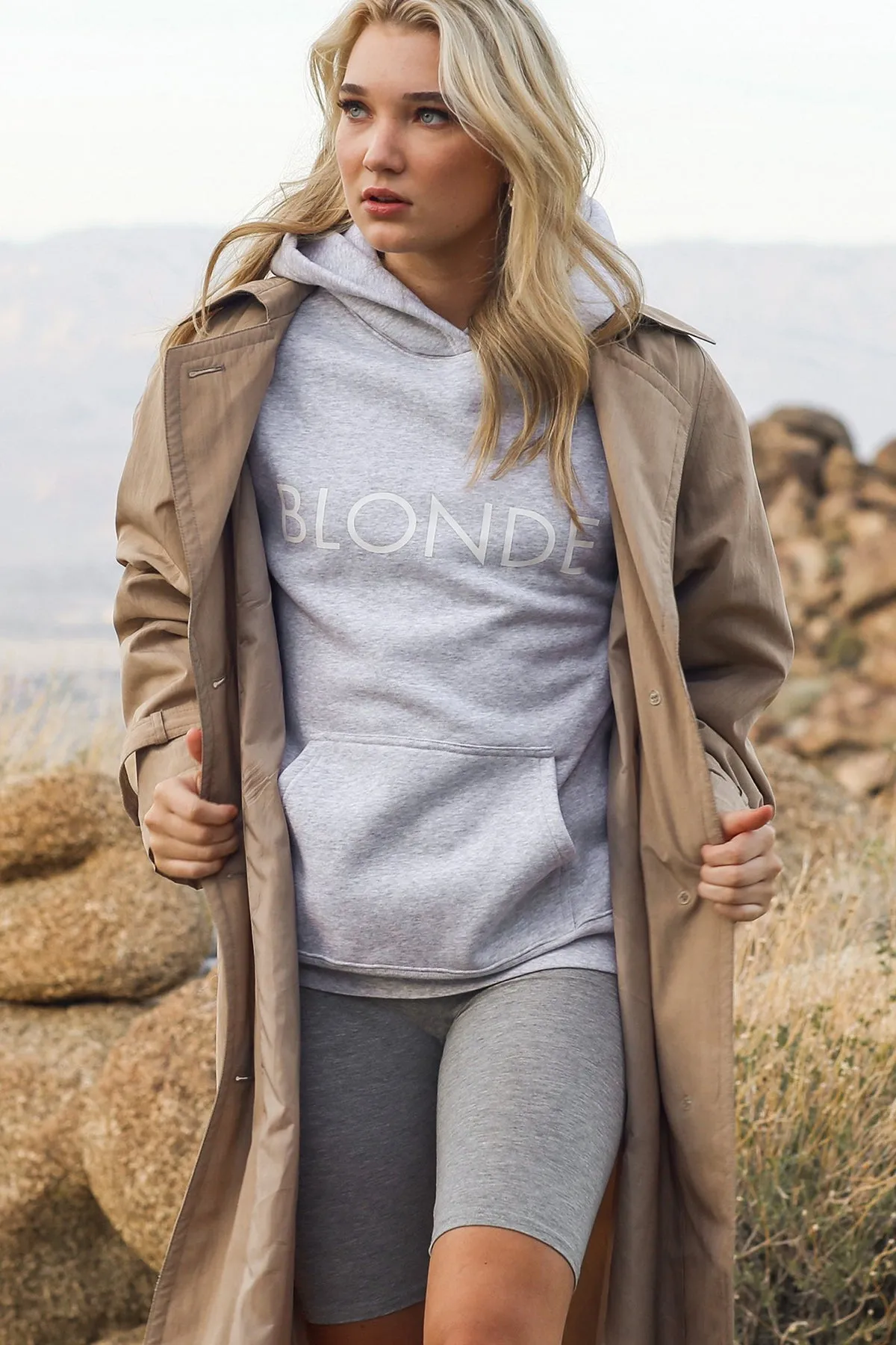 The "BLONDE" Classic Hoodie | Pebble Grey