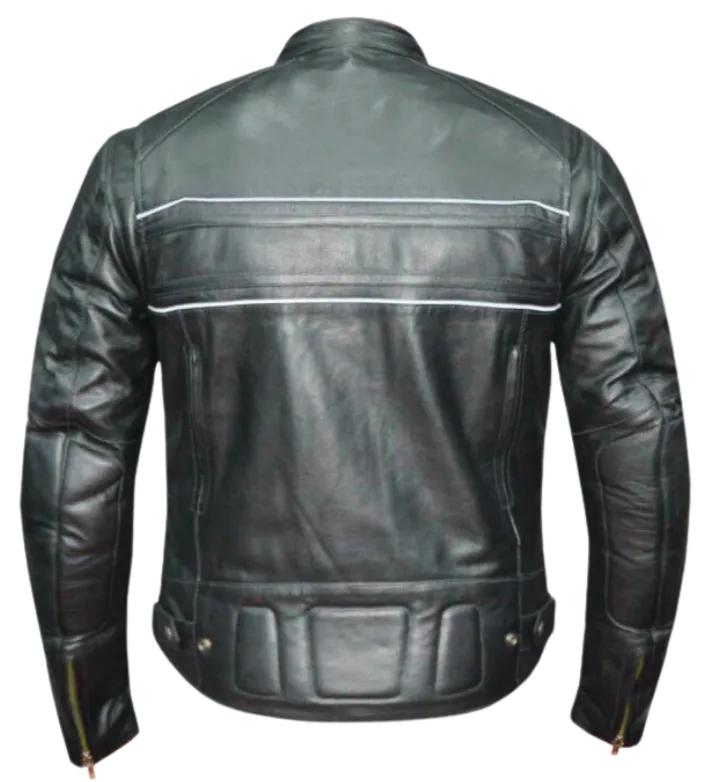 The "McQueen" Reflective Leather Motorcycle Jacket