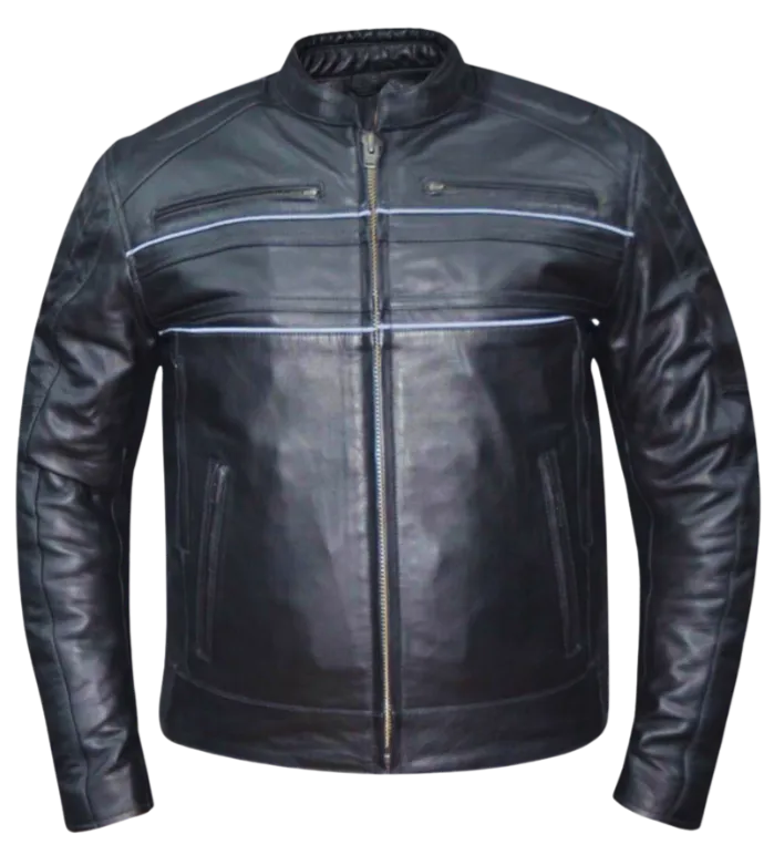 The "McQueen" Reflective Leather Motorcycle Jacket